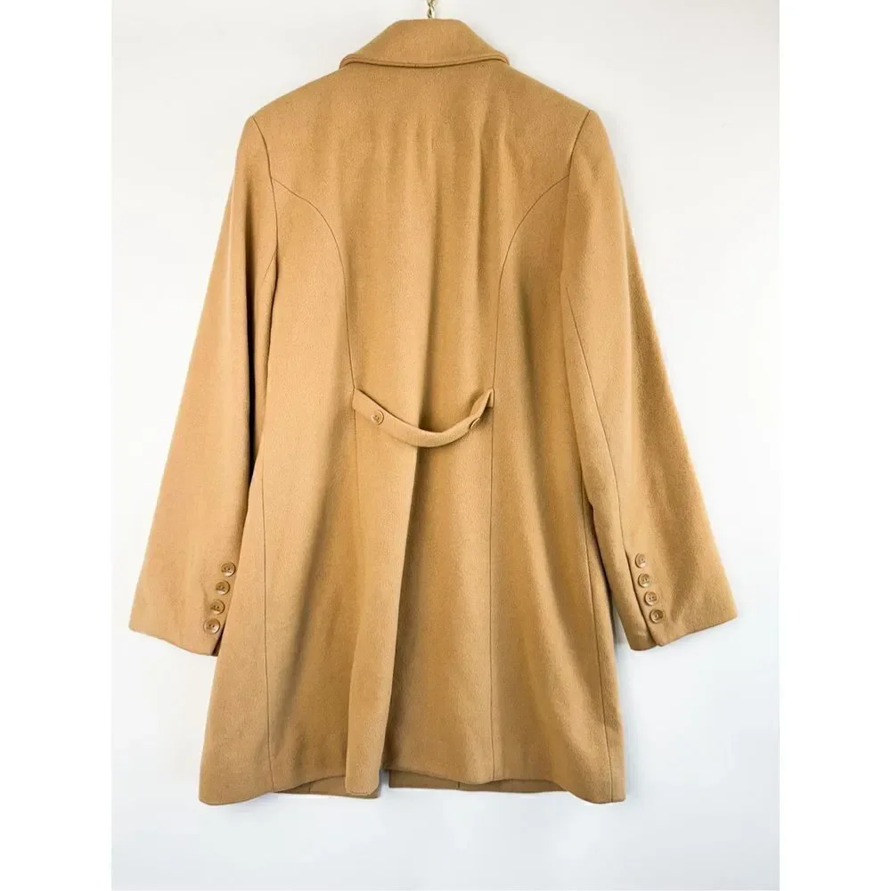 Reaction Kenneth Cole Women's Brown Single Breasted Overcoat Jacket Size 12
